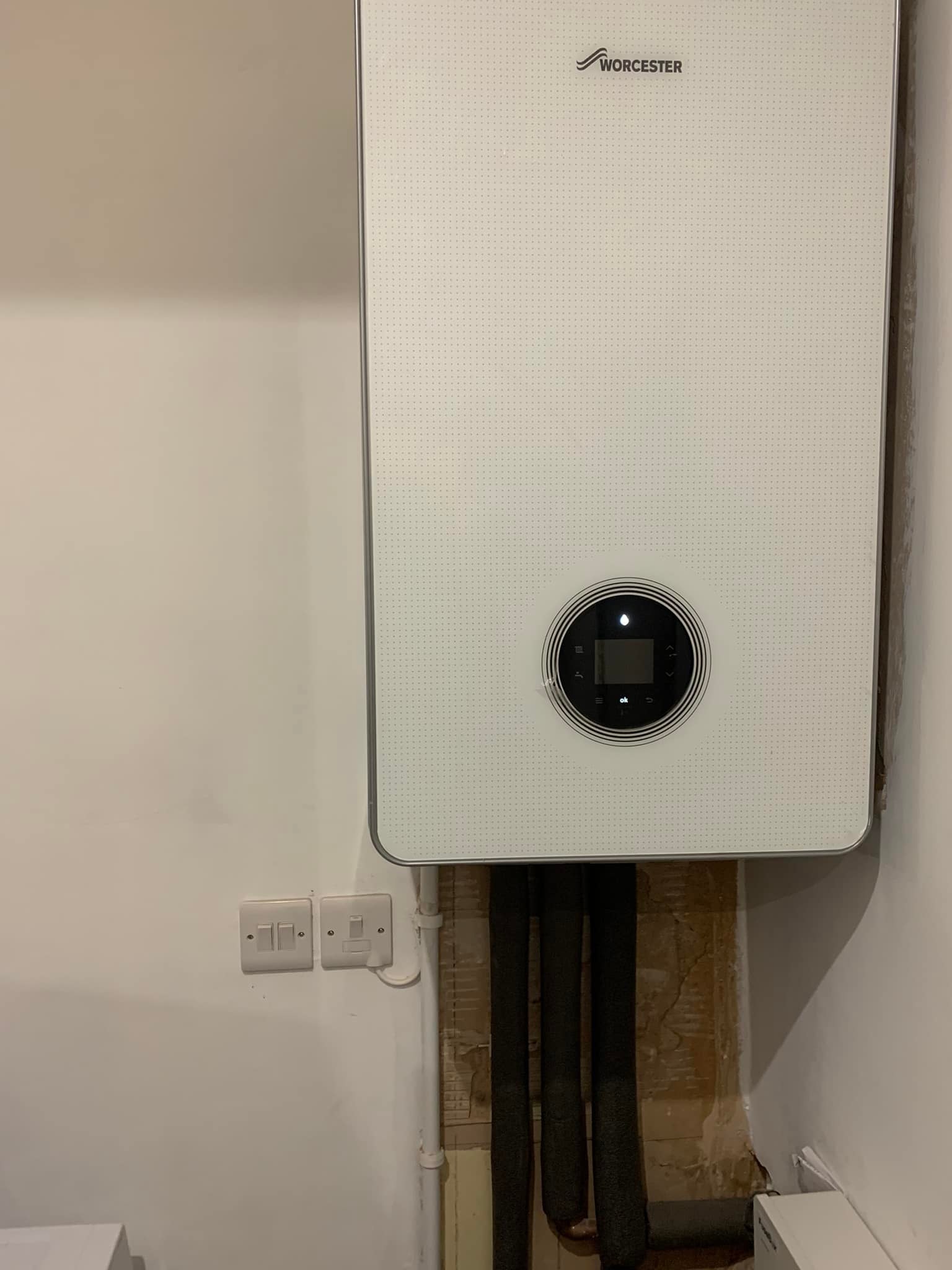 Worcester boiler mounted to wall