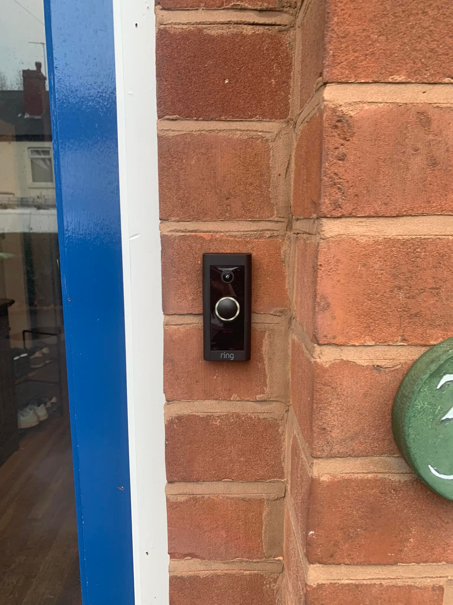 Ring doorbell on a wall