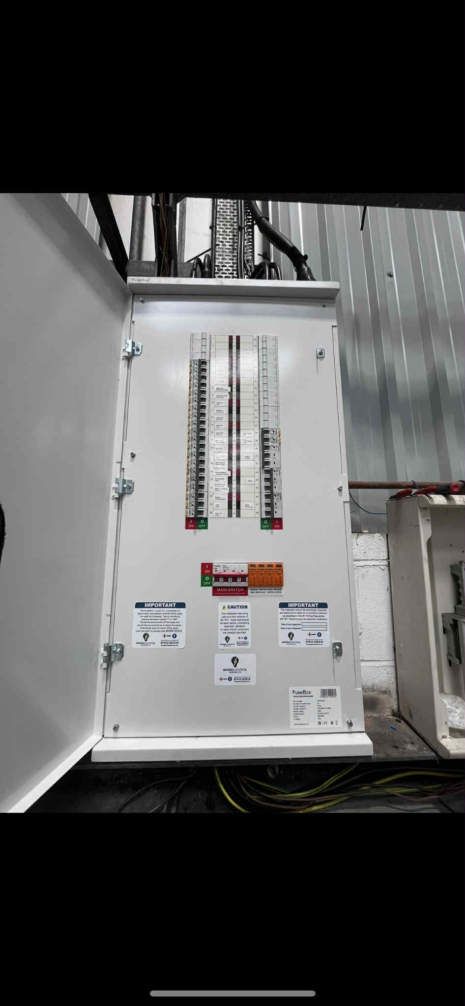 Industrial grade fuse box and breakers